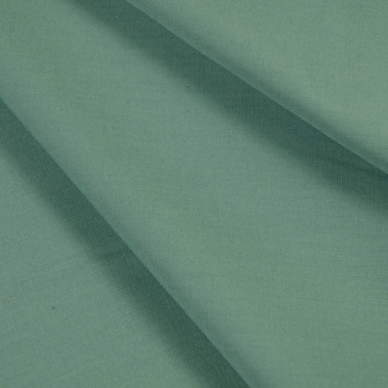 Tissu Bleu Vert Popeline fine coton BIO doux