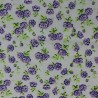 Tissu soyeux - coton 100% BIO petites roses violettes romantiques