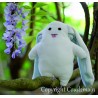 Kit couture bio et personnalisable doudou lapin Mimi langue- 20 cm - corps blanc oreilles bleu